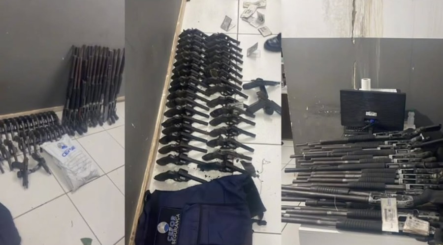 Assalto à transportadora de valores CEFOR em Bacabal termina com 56 armas recuperadas